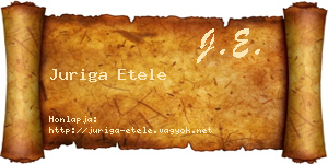 Juriga Etele névjegykártya